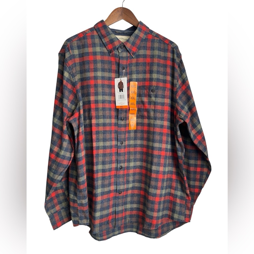 Weatherproof Men's Casual Plaid Shirt - Red and Gray - NWT - XXL